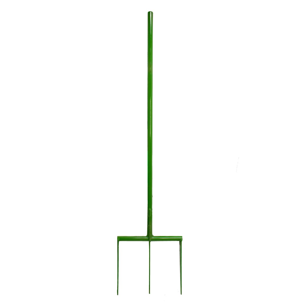 green broadfork on white background