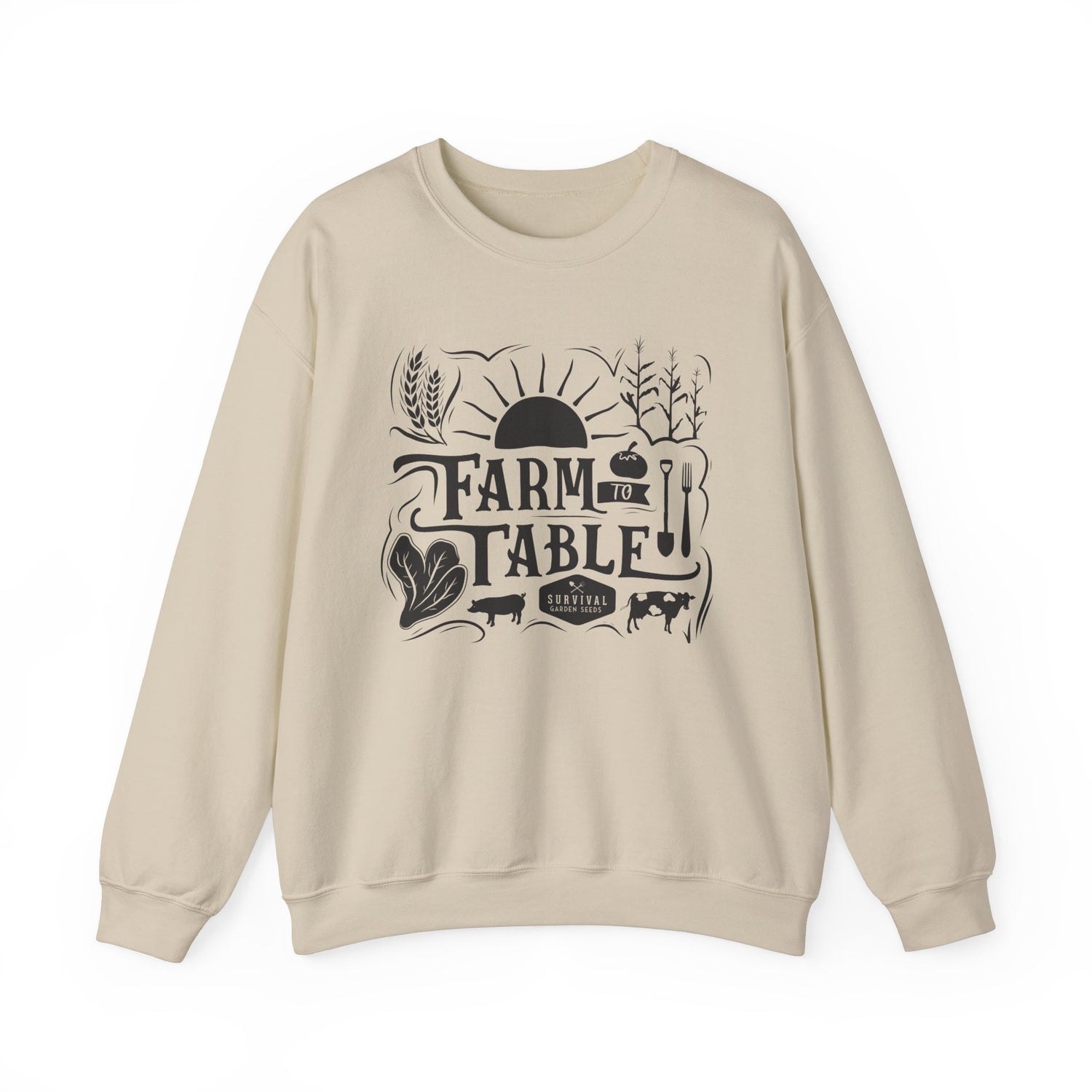Unisex Sweatshirt - Farm to Table - Front - Sand