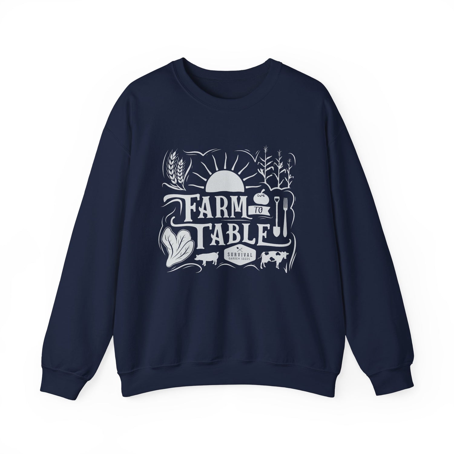 Unisex Sweatshirt - Farm to Table - Front - Navy