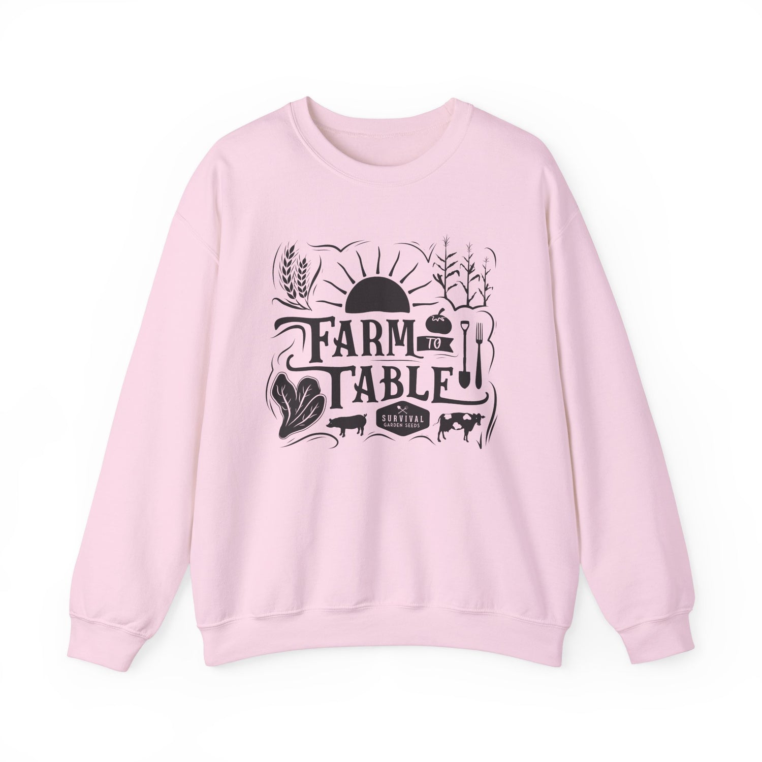Unisex Sweatshirt - Farm to Table - Front - Light Pink