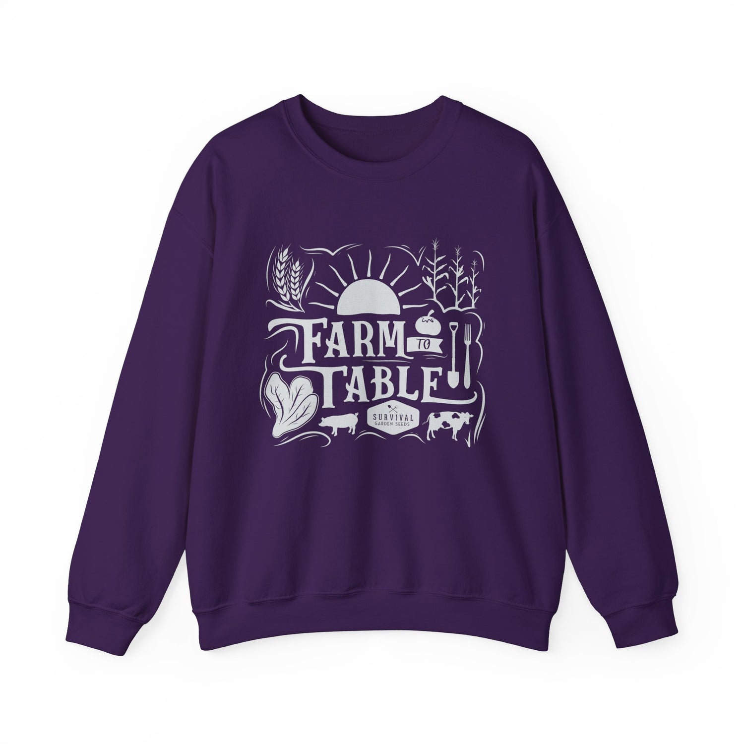 Unisex Sweatshirt - Farm to Table - Front - Purple