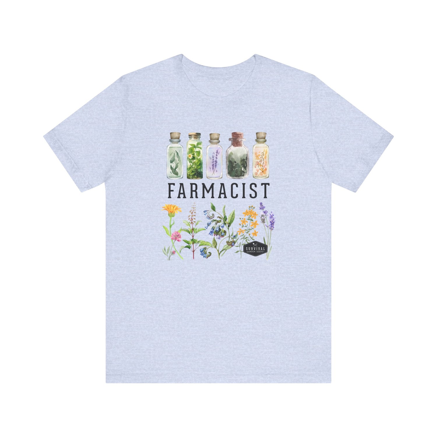 Unisex Cotton Tee - Farmacist - front - Prism Blue