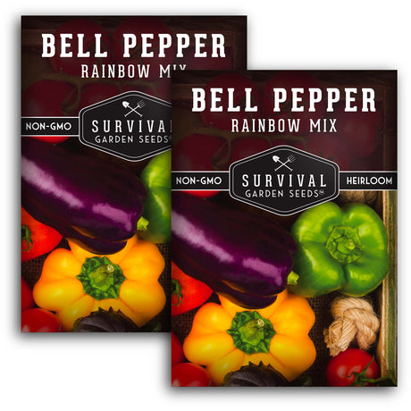 Rainbow Mix Bell Pepper Seeds – Heirloom Sweet Peppers