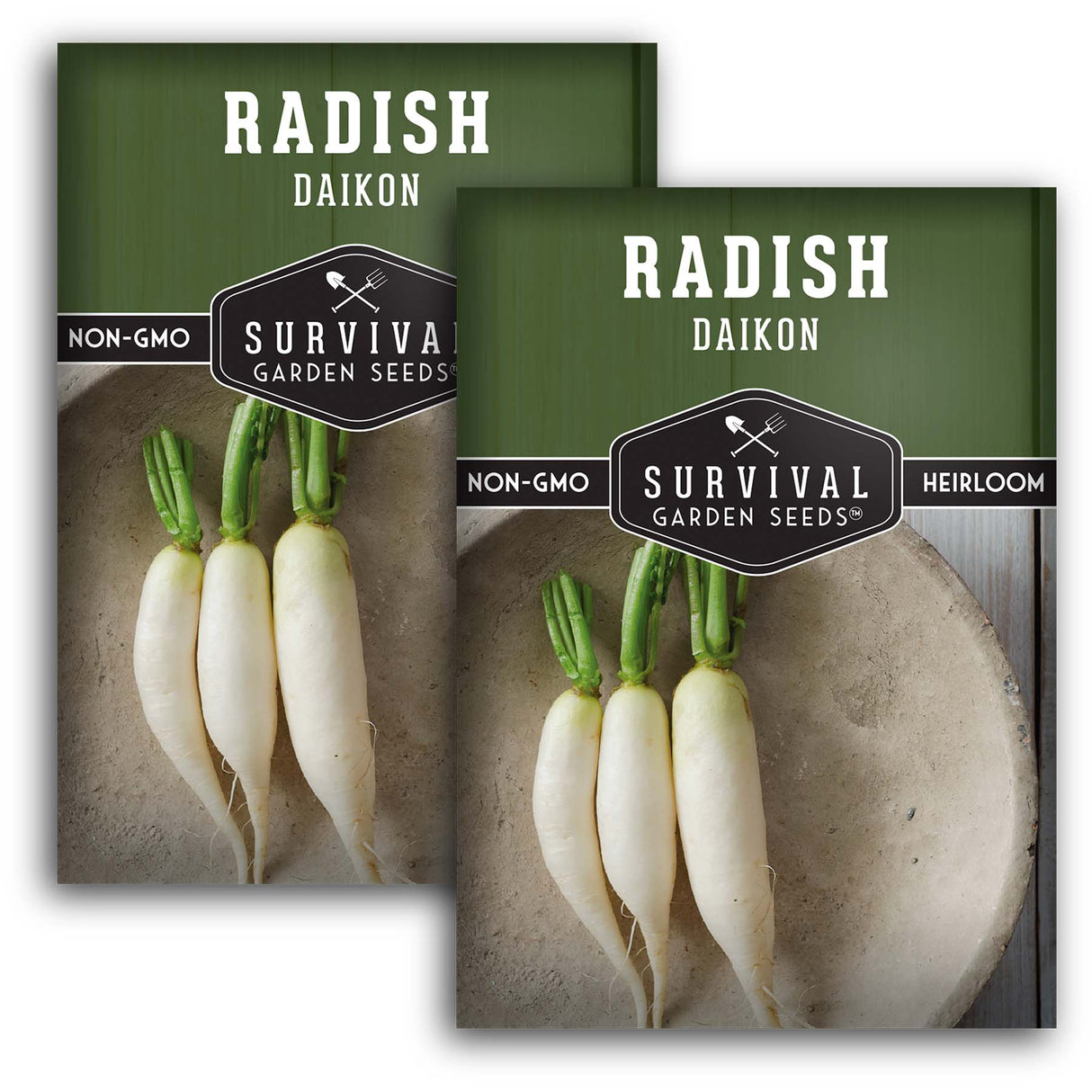 Daikon Radish Seeds for Planting – Heirloom White Radish for Spring & Fall Gardens, Pickling, and Soil Improvement