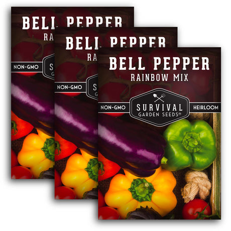 Rainbow Mix Bell Pepper Seeds – Heirloom Sweet Peppers