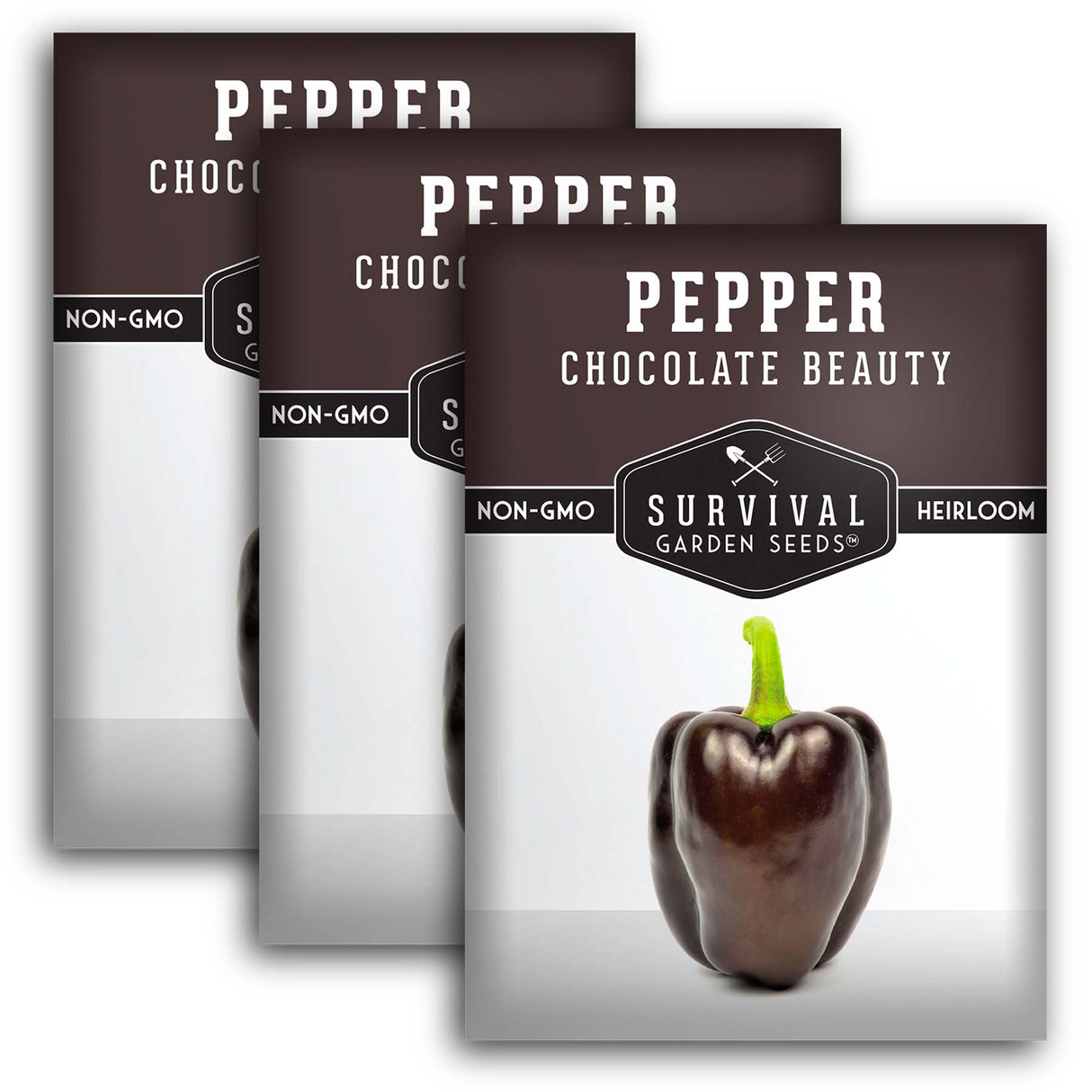 Chocolate Beauty Pepper Seeds – Heirloom Non-GMO Sweet Brown Bell Peppers for Garden & Container Growing