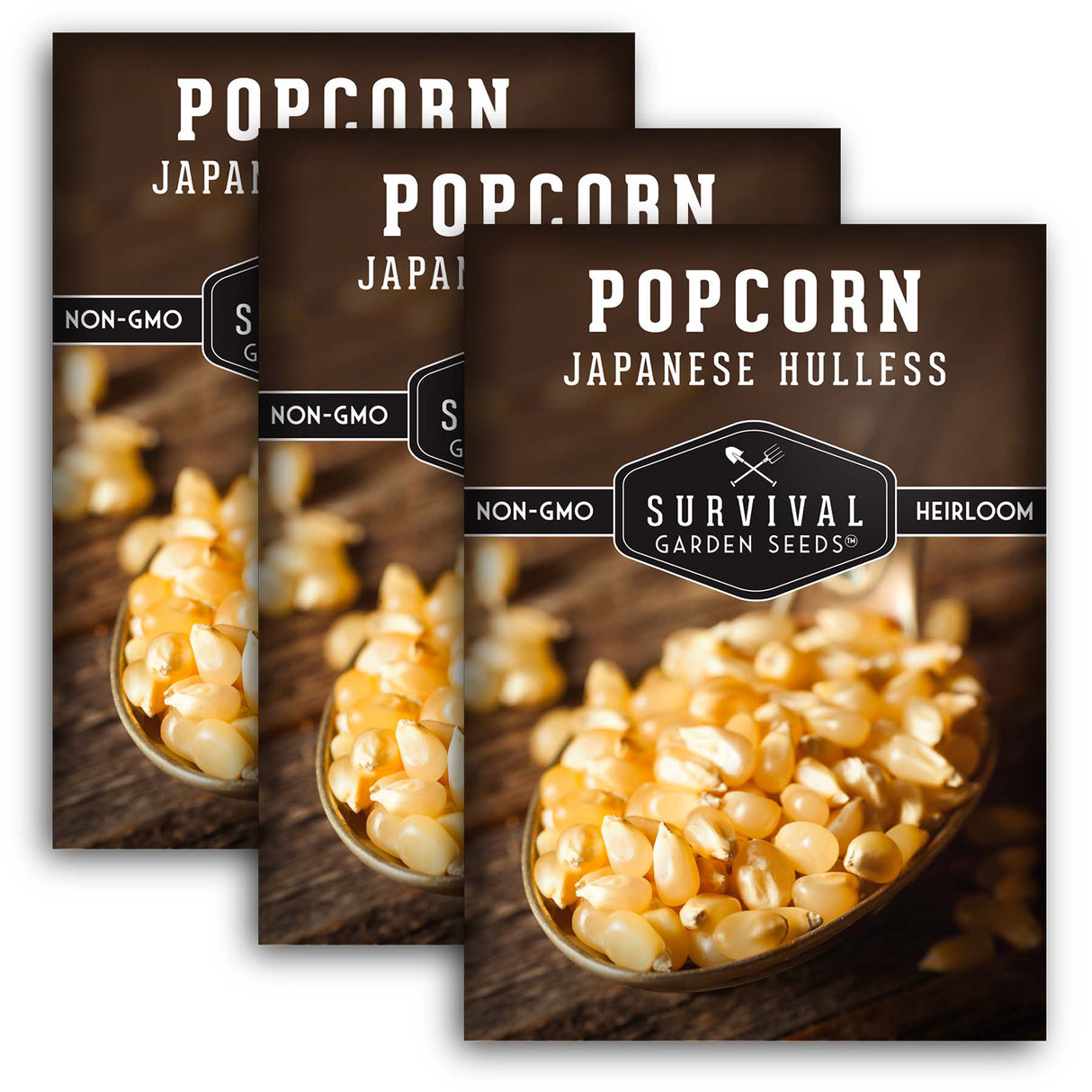 Japanese Hulless Popcorn Seeds – Dwarf, Tender White Popping Corn with Minimal Hulls and Heavy Yields