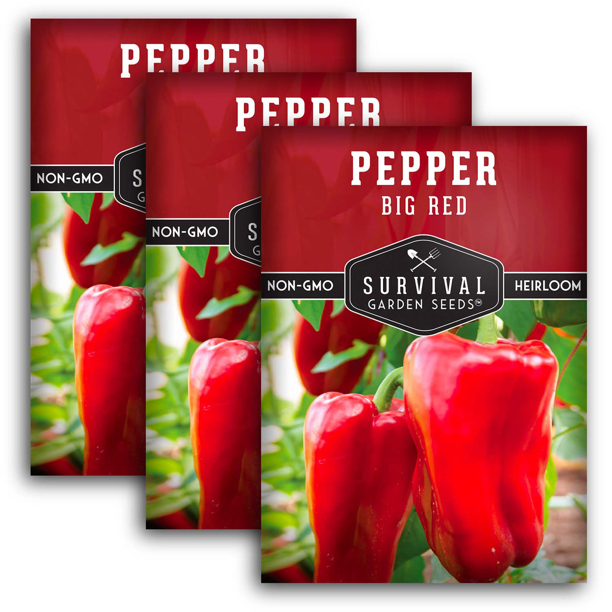 Big Red Bell Pepper Seeds – Heirloom Non-GMO Sweet Peppers for Stuffing, Roasting & Fresh Eating