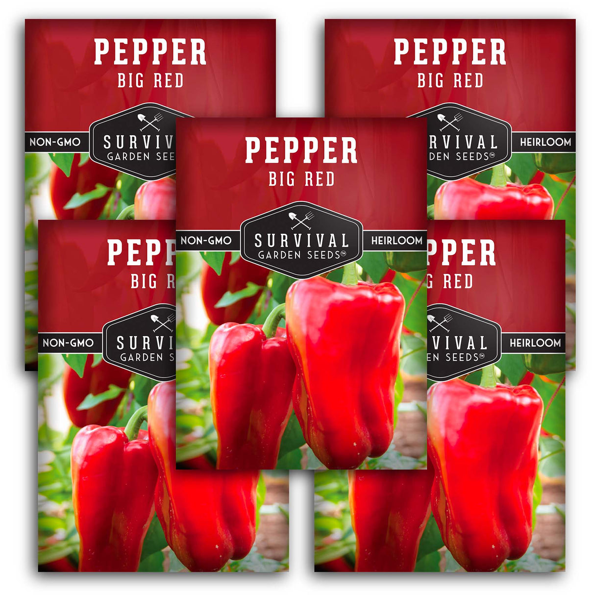 Big Red Bell Pepper Seeds – Heirloom Non-GMO Sweet Peppers for Stuffing, Roasting & Fresh Eating