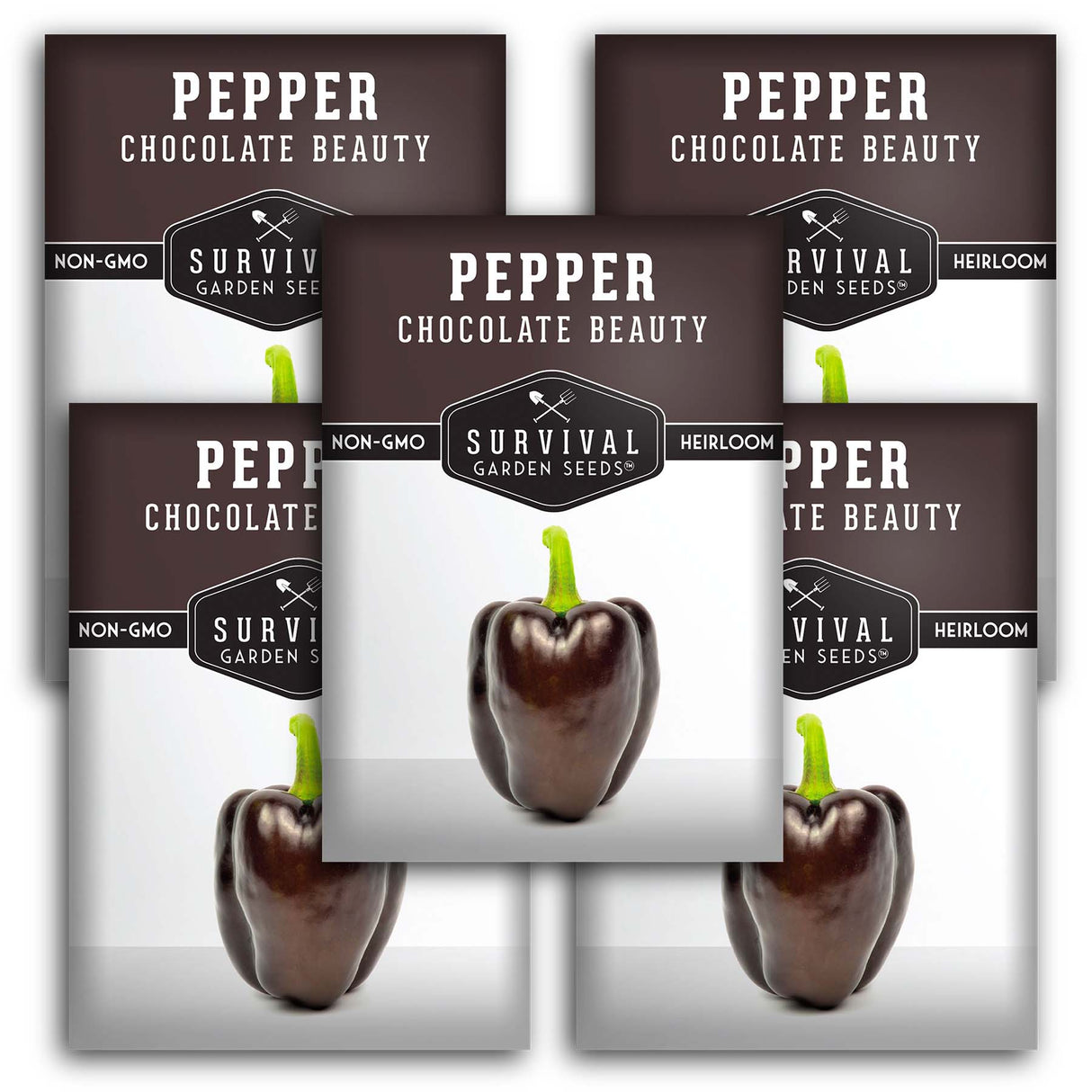 Chocolate Beauty Pepper Seeds – Heirloom Non-GMO Sweet Brown Bell Peppers for Garden & Container Growing