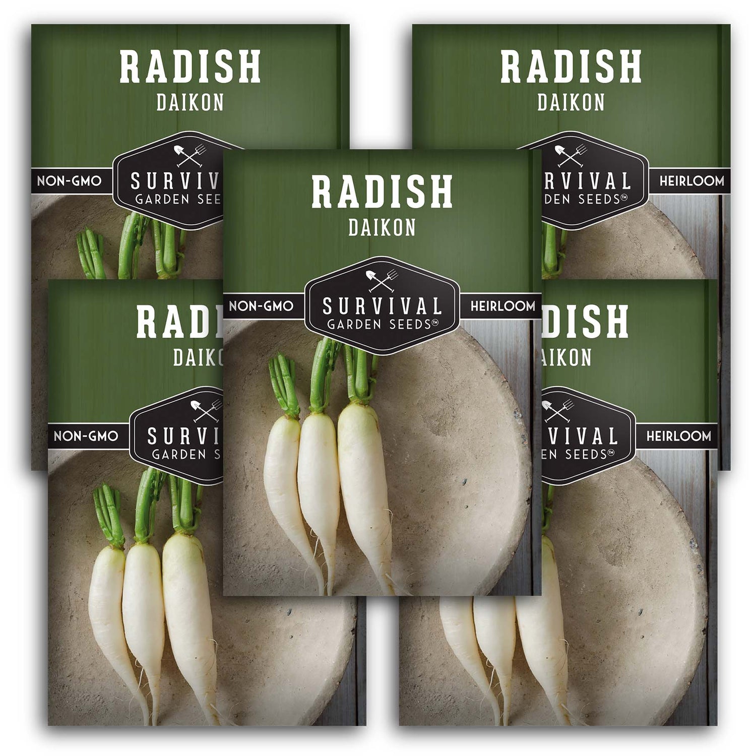 Daikon Radish Seeds for Planting – Heirloom White Radish for Spring & Fall Gardens, Pickling, and Soil Improvement