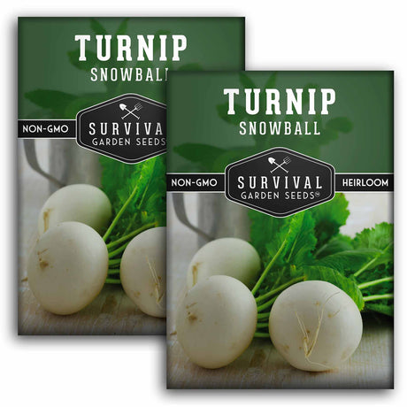 Snowball White Turnip Seeds – Heirloom Cool-Season Variety for Spring & Fall Gardens