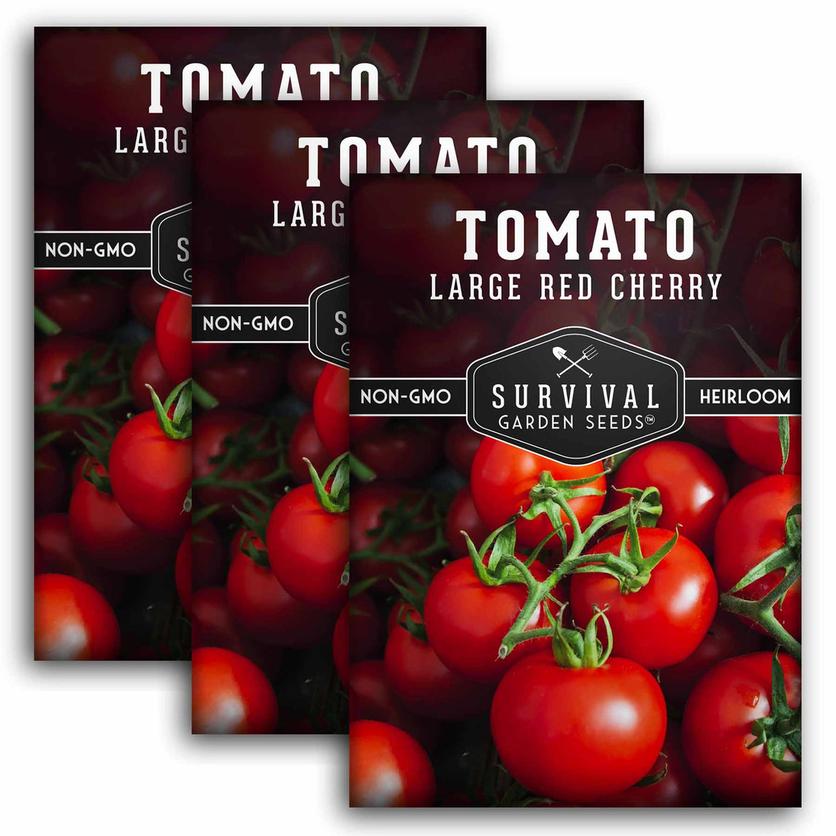 3 Packets of Large Red Cherry tomato seeds