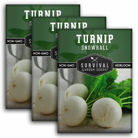 Snowball White Turnip Seeds – Heirloom Cool-Season Variety for Spring & Fall Gardens