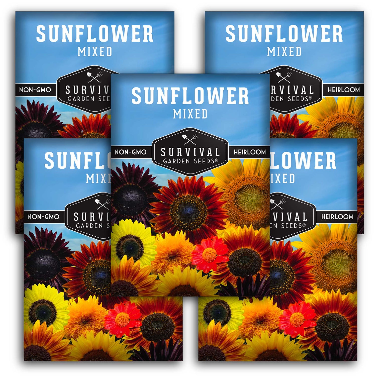 Sunflower Seed Mix – Colorful Heirloom Varieties for Pollinators and Garden Beauty
