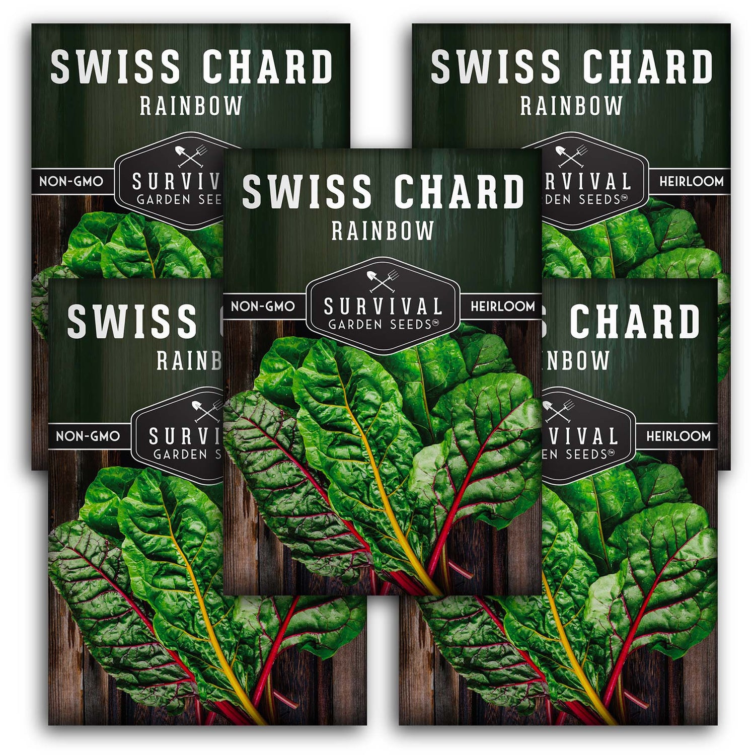 5 Packets of Rainbow Swiss Chard seeds