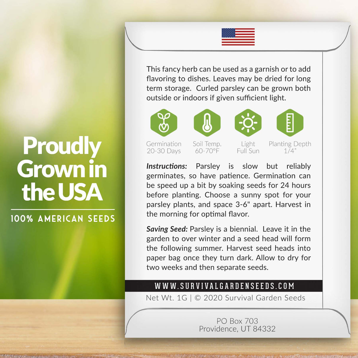 Curly Parsley Seeds – Heirloom Non-GMO Herb for Indoor & Outdoor Growing, Fresh Garnish & Seasoning