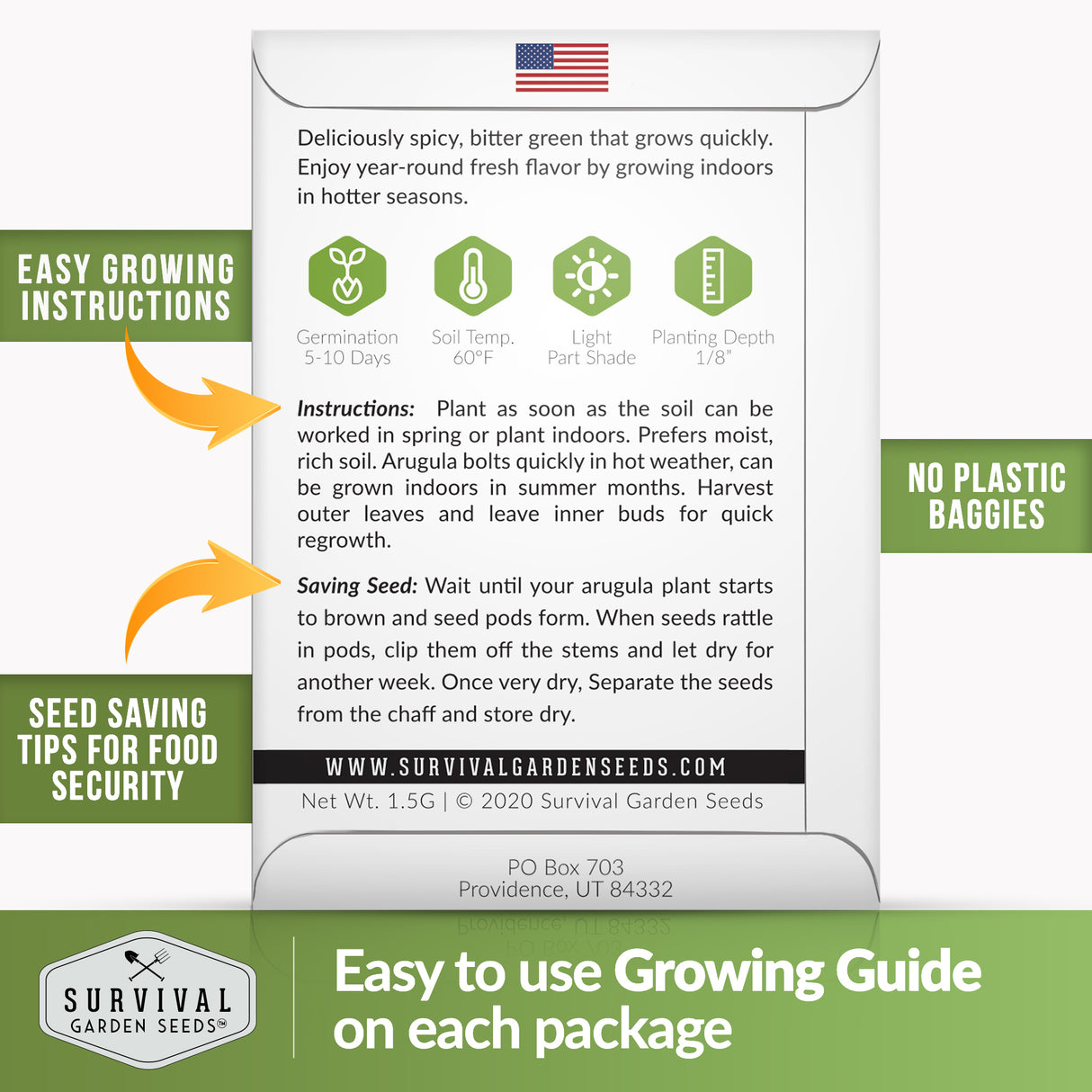 Easy growing guide on each seed packet