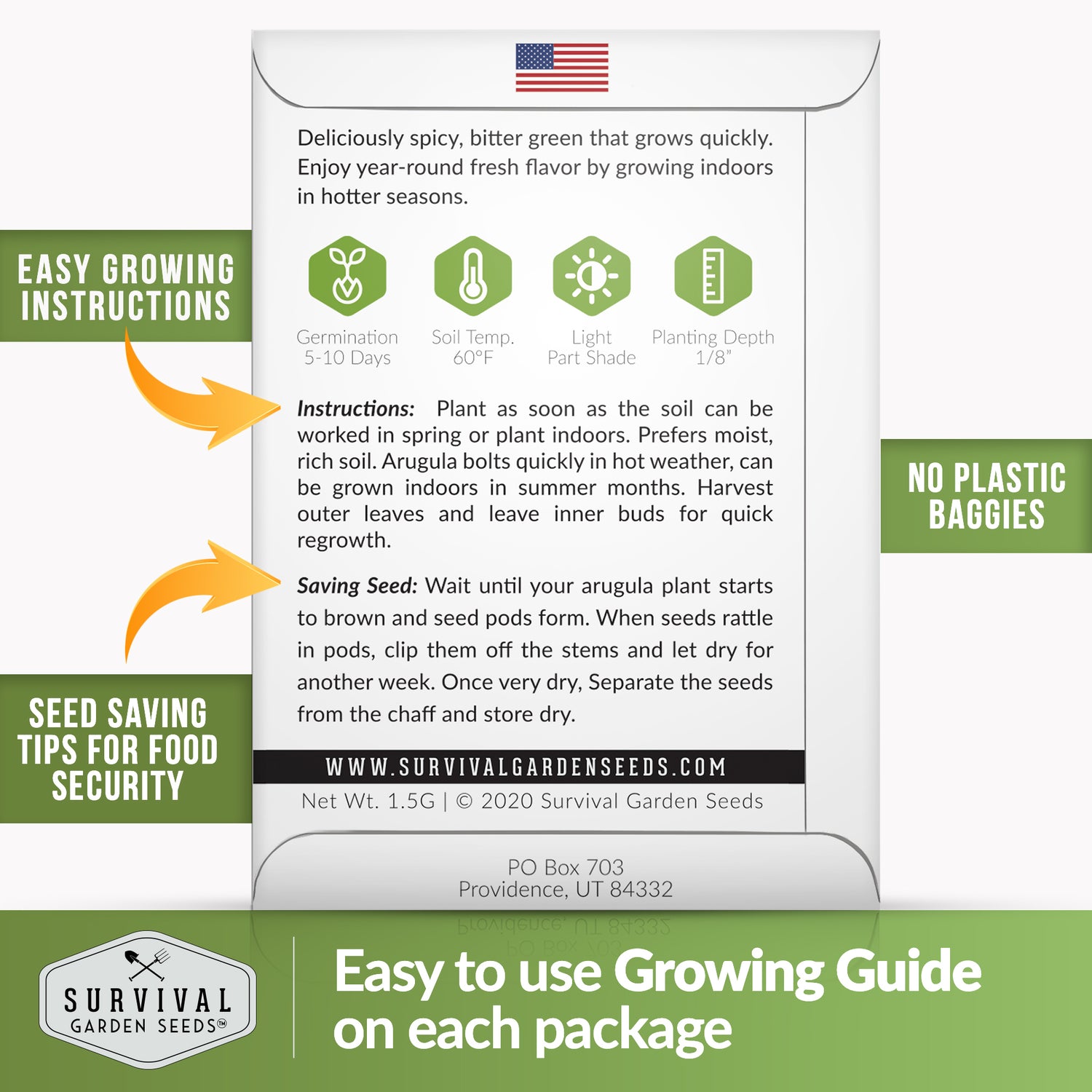 Starter kit seed packet with planting instructions