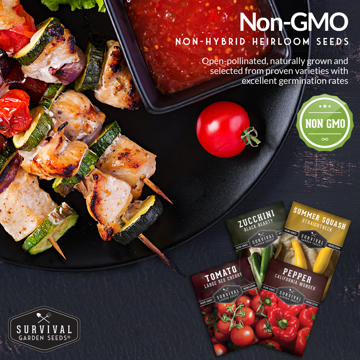Kabob Skewer Vegetables Seed Collection - Veggies Great for the Grill