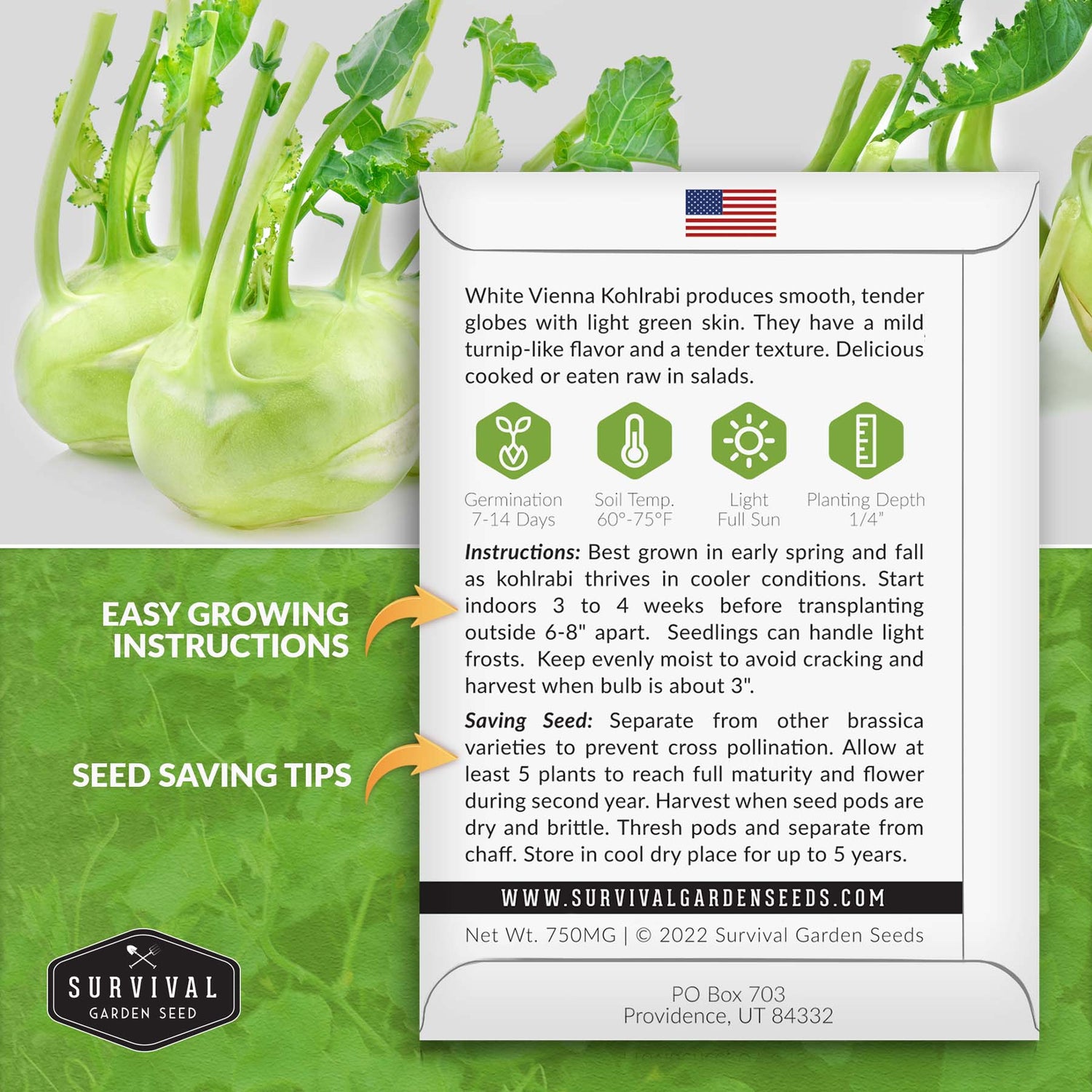 White Vienna Kohlrabi seed planting instructions