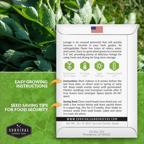 Lovage seed planting instructions