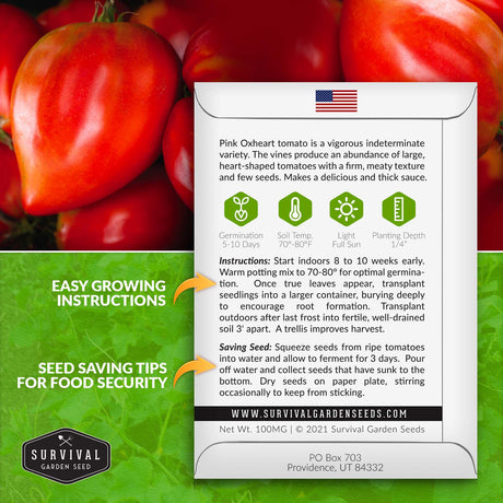 Oxheart Pink Tomato Seeds planting instructions