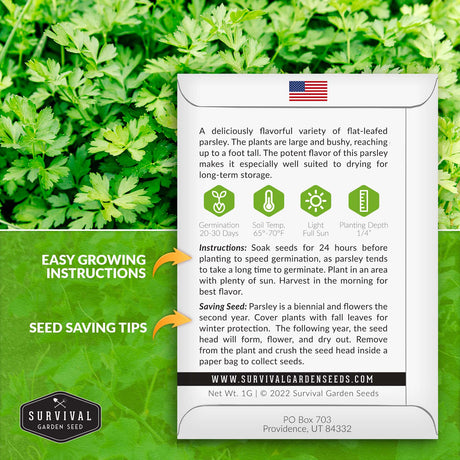 Italian Giant Parsley seed planting instructions