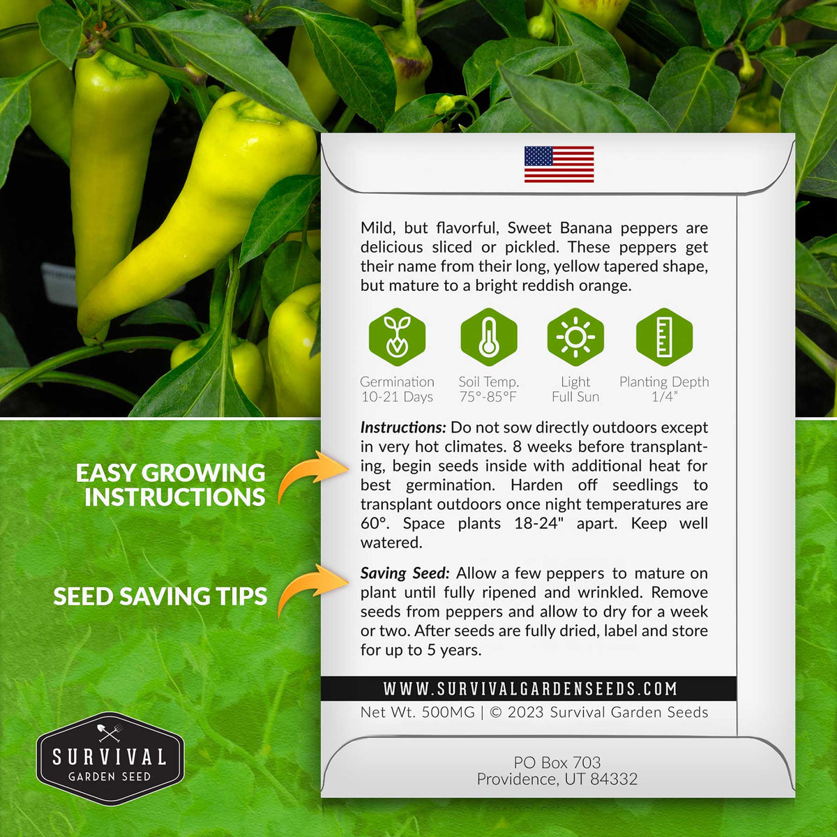 Sweet Banana Pepper seed planting instructions
