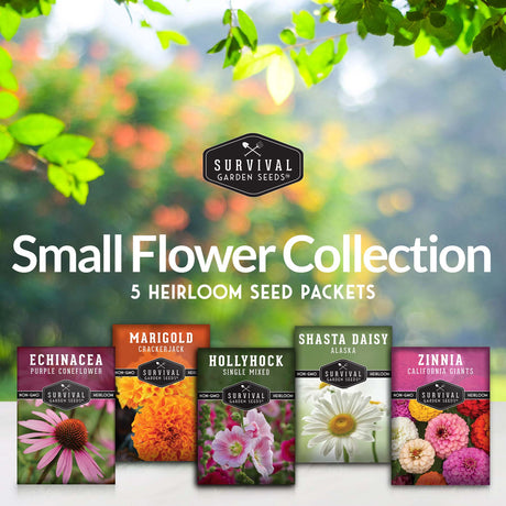 5 Heirloom Flower Seed packets