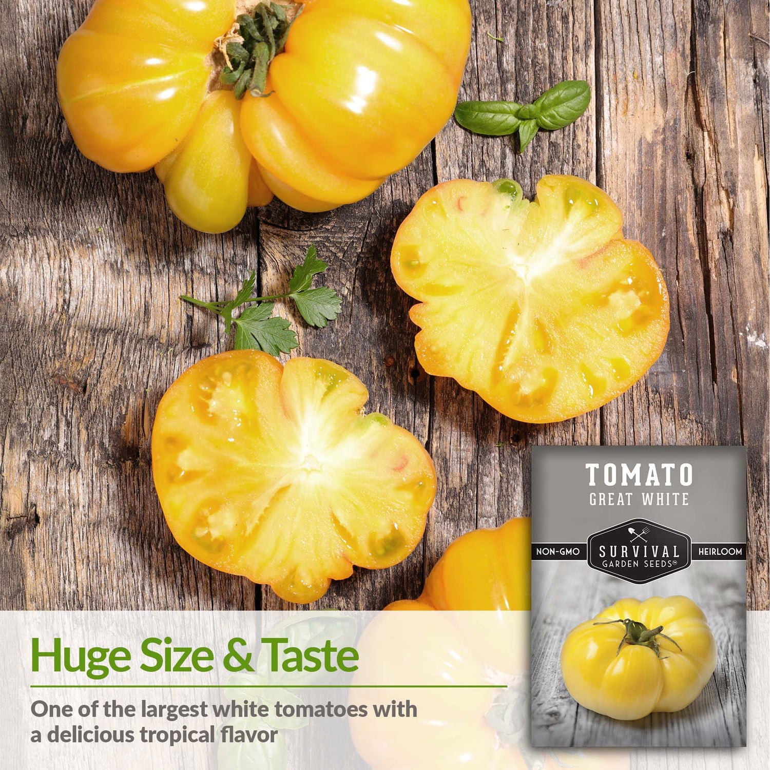 Great White is one of the largest white tomatoes