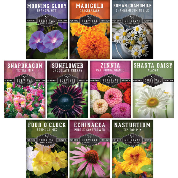 aliexpress flower seeds 10 Heirloom Flower Seeds Collection – SurvivalGardenSeeds