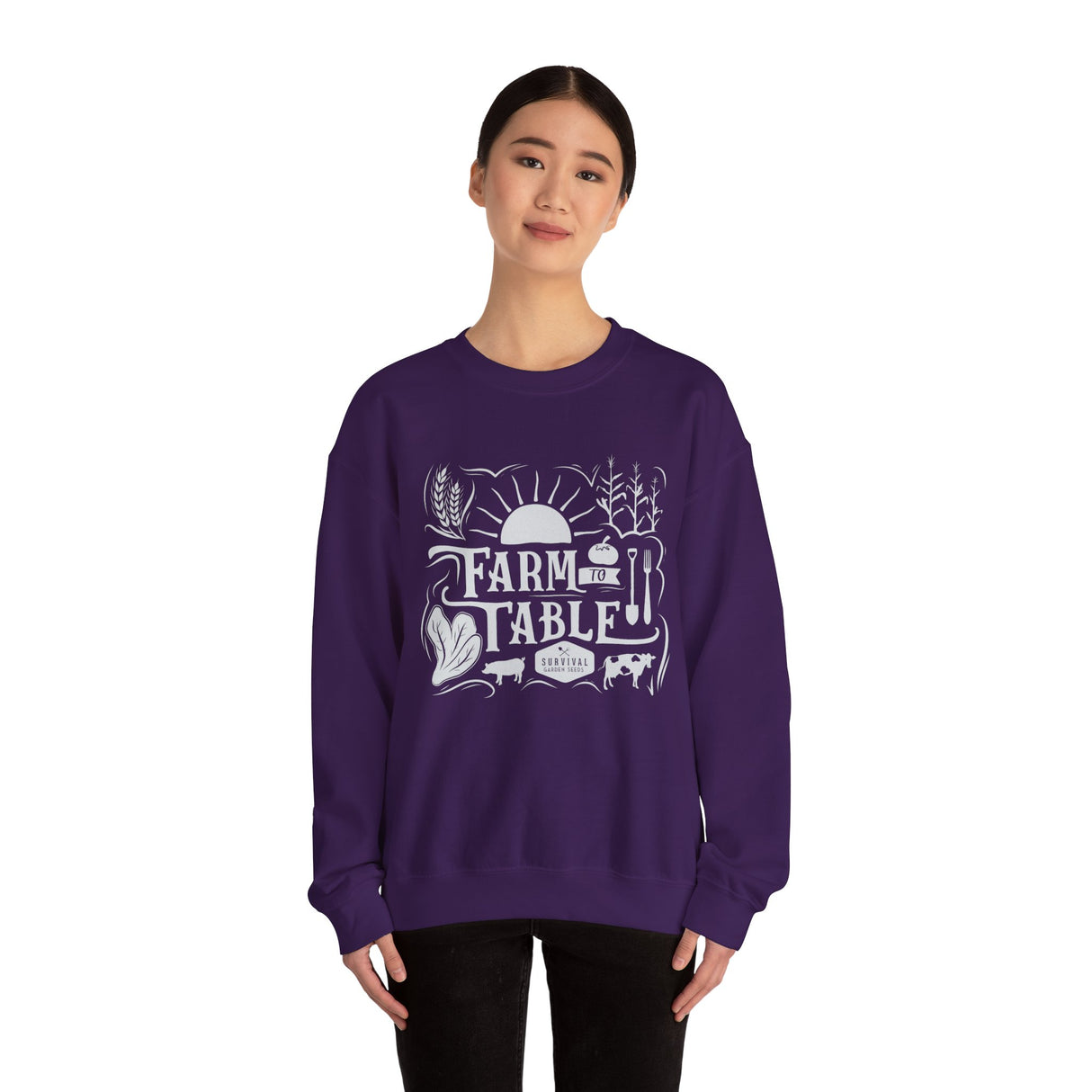 Farm to Table Crewneck Sweatshirt - Cozy Unisex Apparel for Food Lovers
