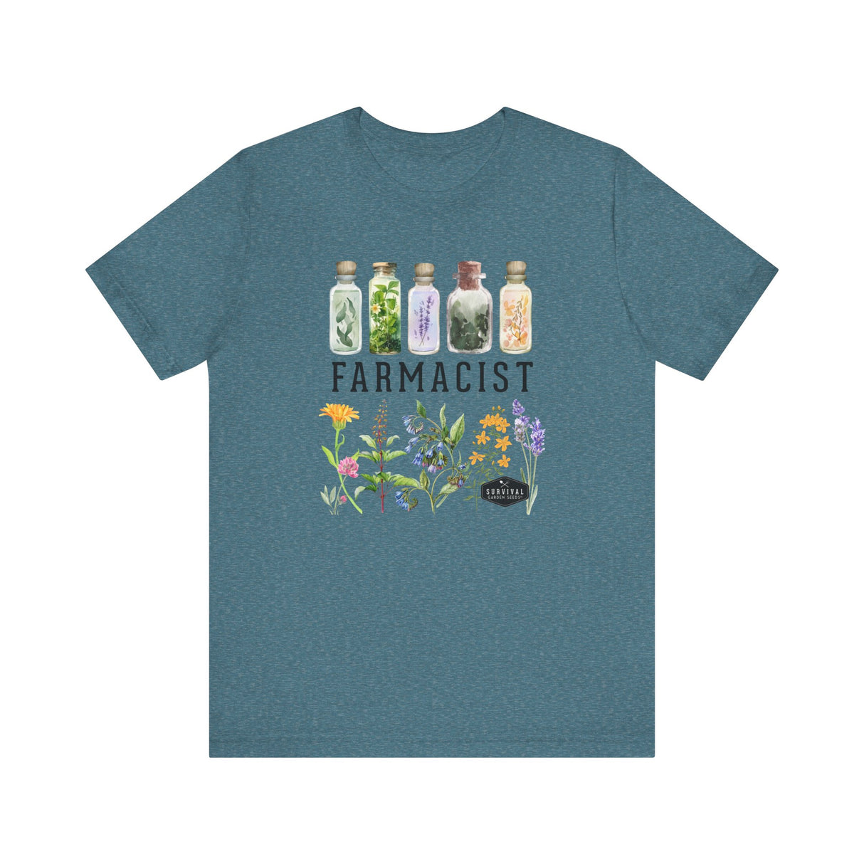 Farmacist Floral Short Sleeve Tee - Unisex Garden Lover Shirt