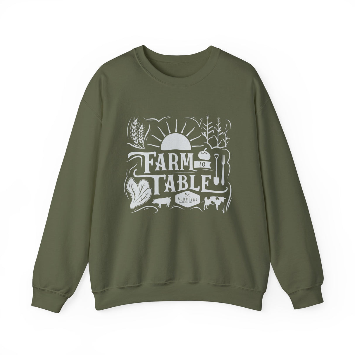 Farm to Table Crewneck Sweatshirt - Cozy Unisex Apparel for Food Lovers