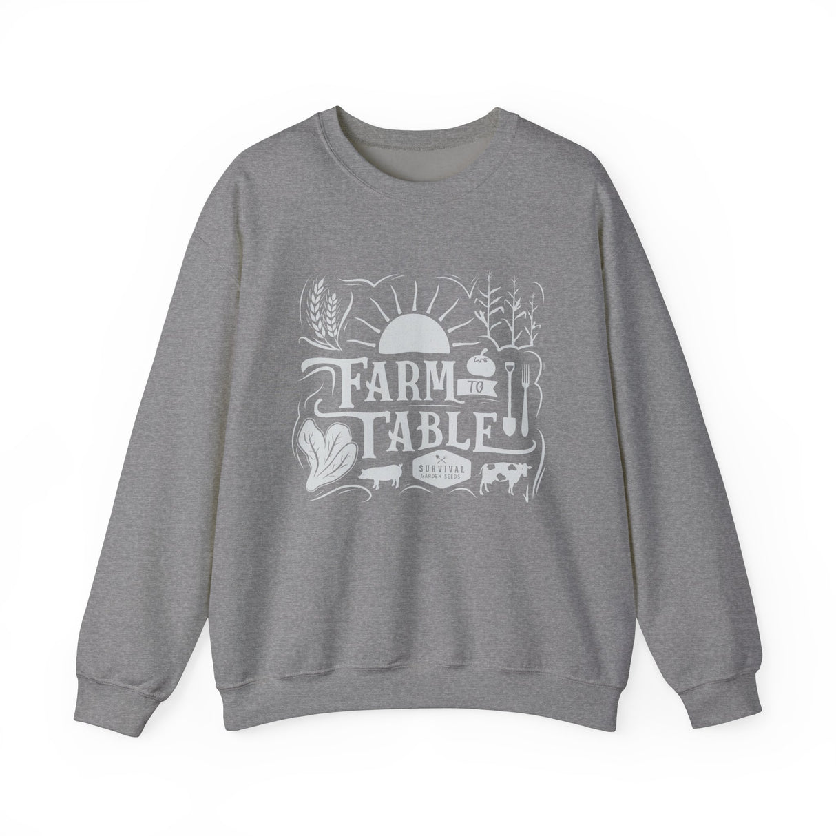 Farm to Table Crewneck Sweatshirt - Cozy Unisex Apparel for Food Lovers
