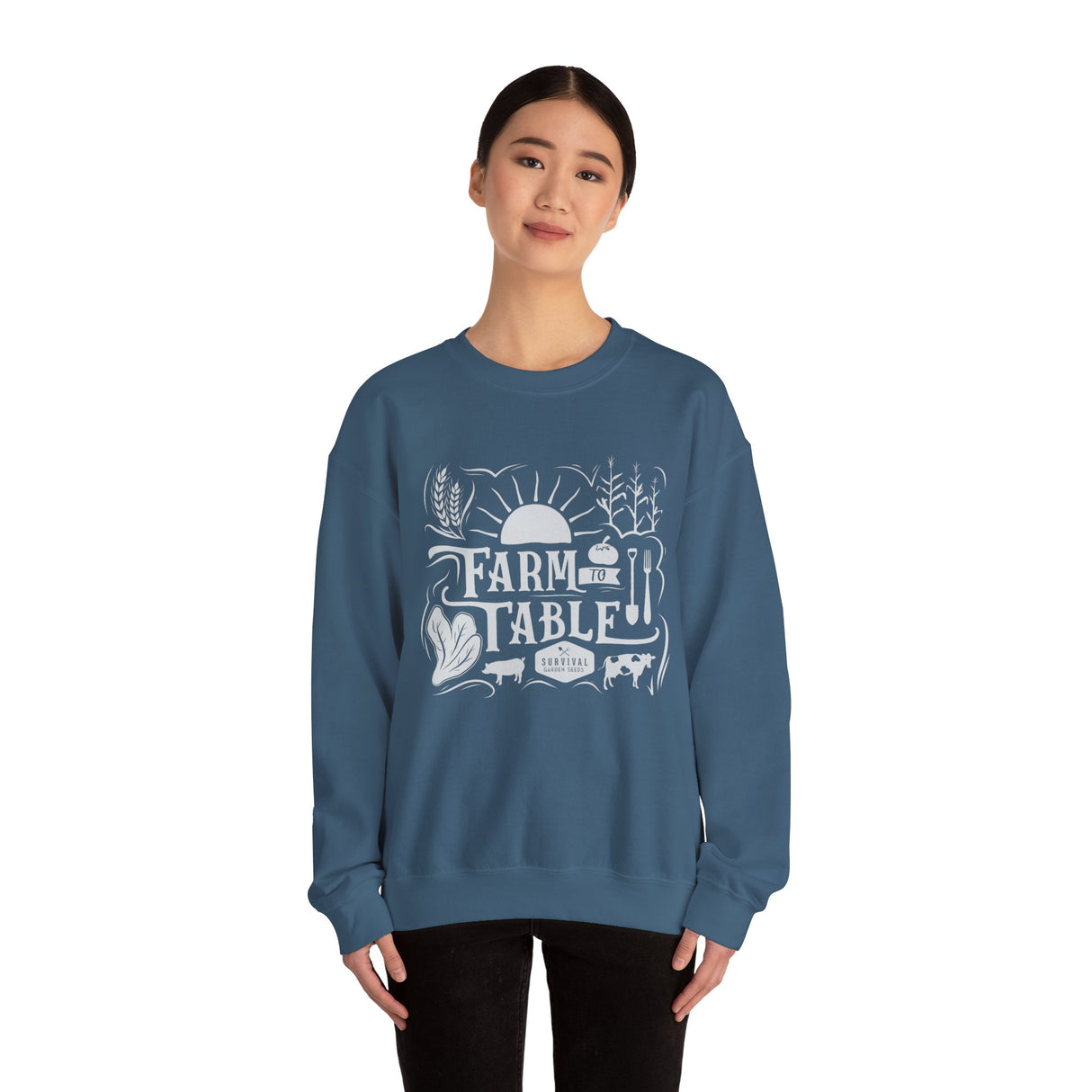 Farm to Table Crewneck Sweatshirt - Cozy Unisex Apparel for Food Lovers
