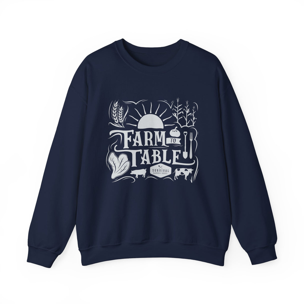 Farm to Table Crewneck Sweatshirt - Cozy Unisex Apparel for Food Lovers