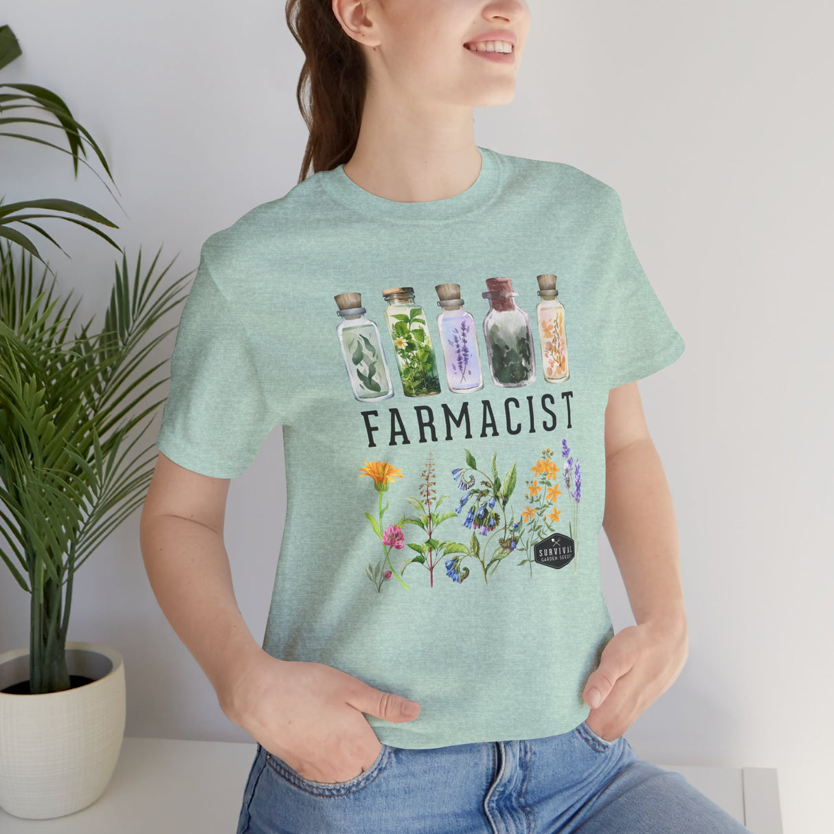 Farmacist Floral Short Sleeve Tee - Unisex Garden Lover Shirt