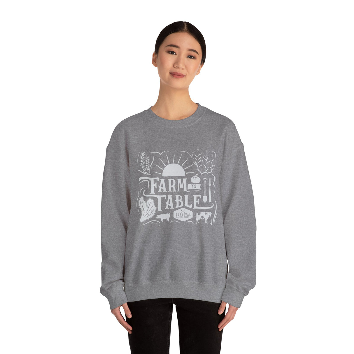 Farm to Table Crewneck Sweatshirt - Cozy Unisex Apparel for Food Lovers