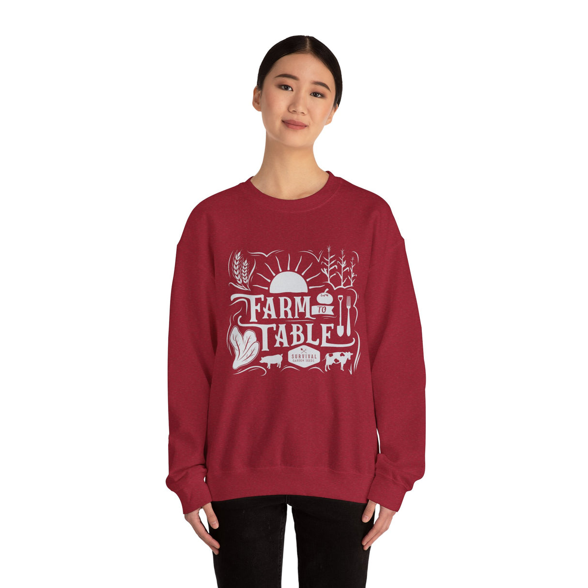 Farm to Table Crewneck Sweatshirt - Cozy Unisex Apparel for Food Lovers