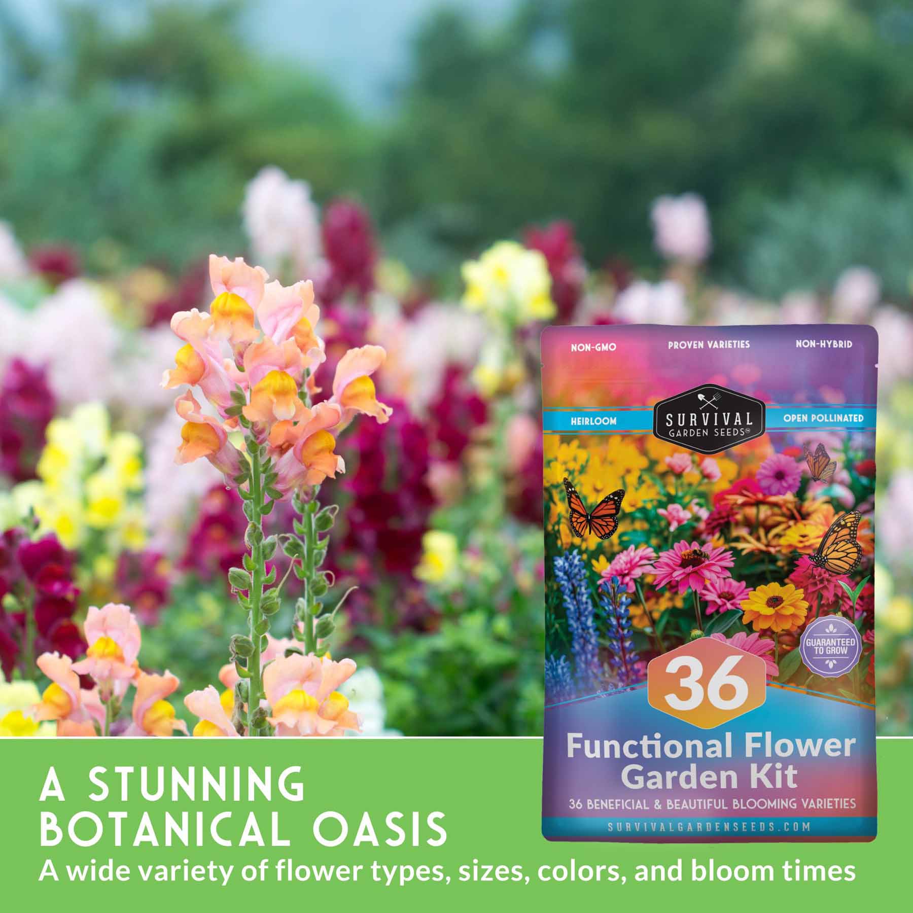 Functional 36 Flower Garden Seed Kit – SurvivalGardenSeeds