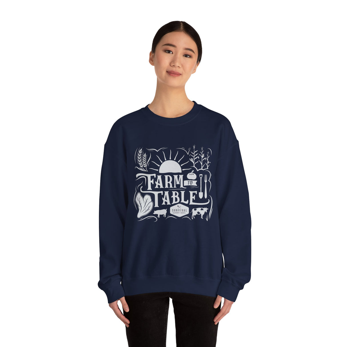 Farm to Table Crewneck Sweatshirt - Cozy Unisex Apparel for Food Lovers