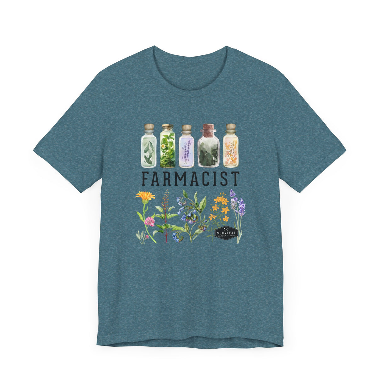 Farmacist Floral Short Sleeve Tee - Unisex Garden Lover Shirt