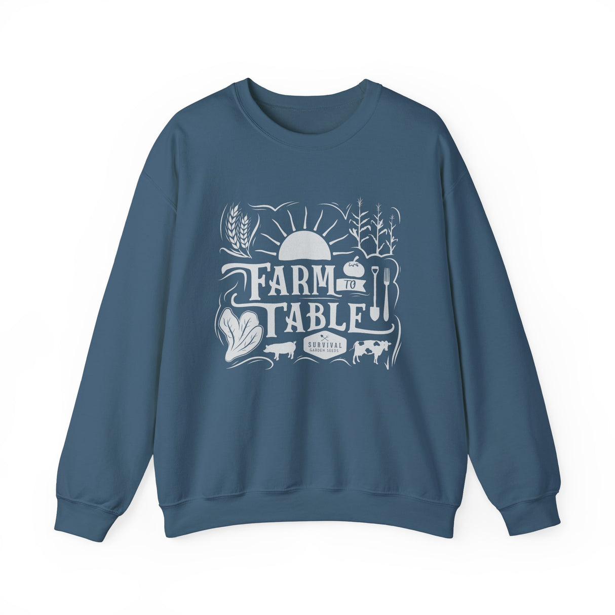 Farm to Table Crewneck Sweatshirt - Cozy Unisex Apparel for Food Lovers