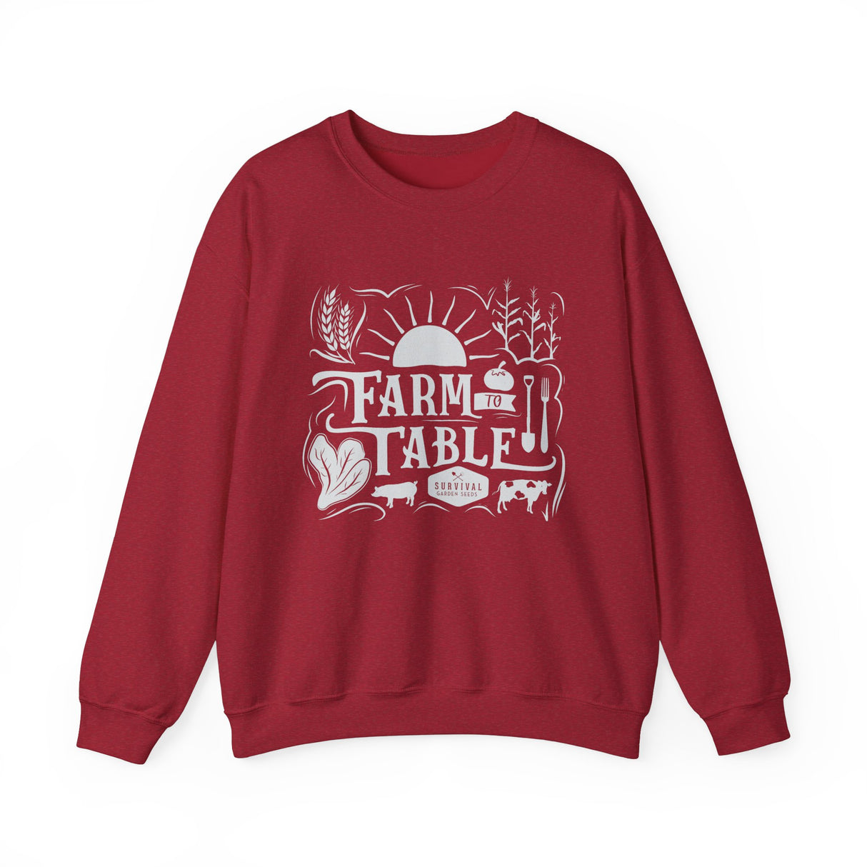 Farm to Table Crewneck Sweatshirt - Cozy Unisex Apparel for Food Lovers