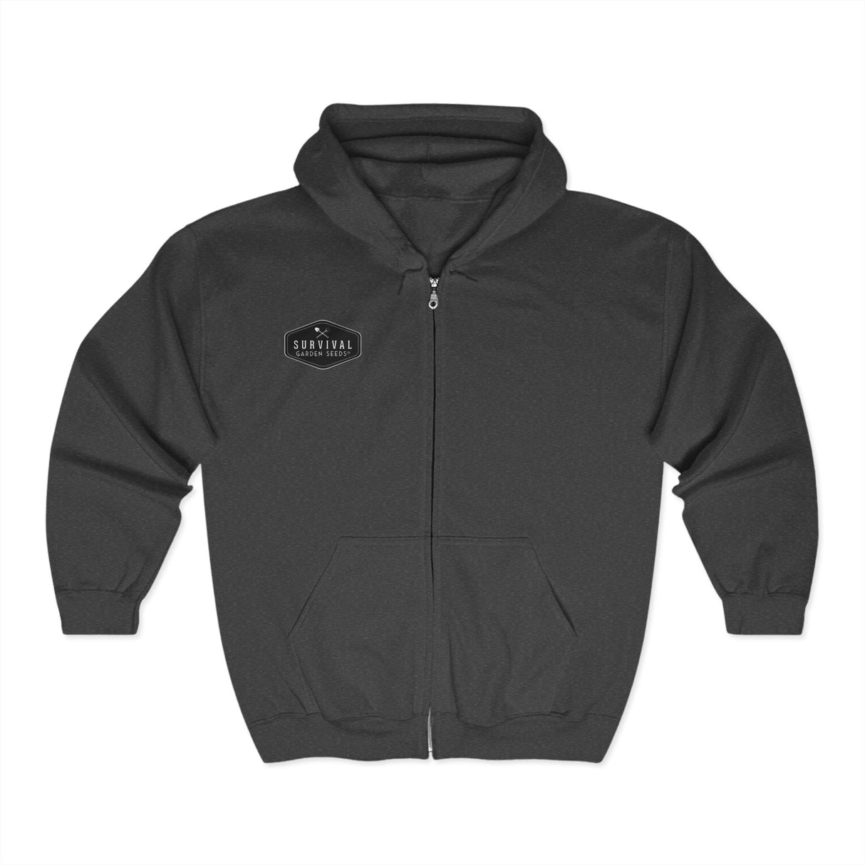 A Garden Today Keeps the Apocalypse at Bay Zip Hoodie - Front - Dark Heather