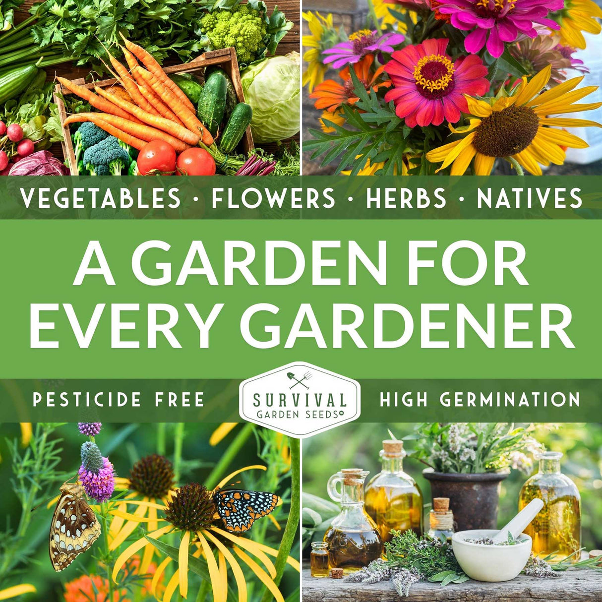 Survival Garden Seeds offers seeds for every gardener - vegetables, flowers, herbs, natives - all pesticide free with high germination
