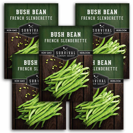 5 packets of French Slenderette Bush Bean