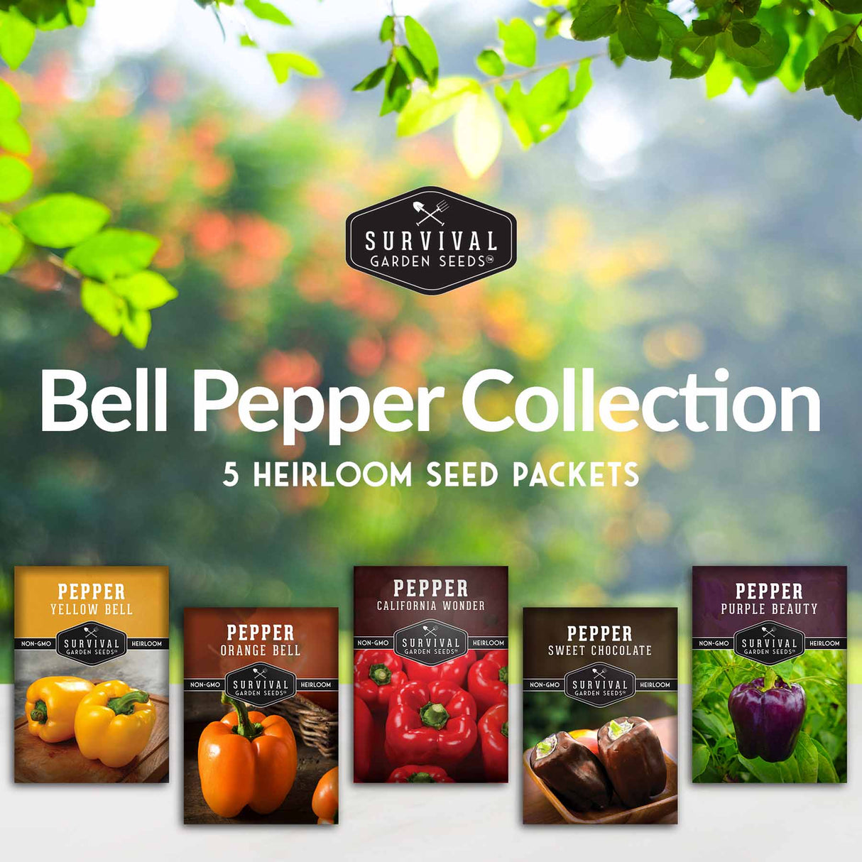 Bell Pepper Collection - 5 heirloom seed packets